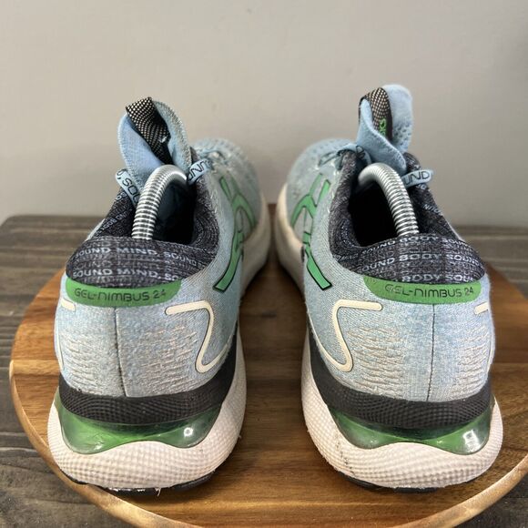 ASICS GEL-NIMBUS 24 Men’s Size 11.5 Sound Mind Body Soul Running Shoes Blue - Picture 4 of 9